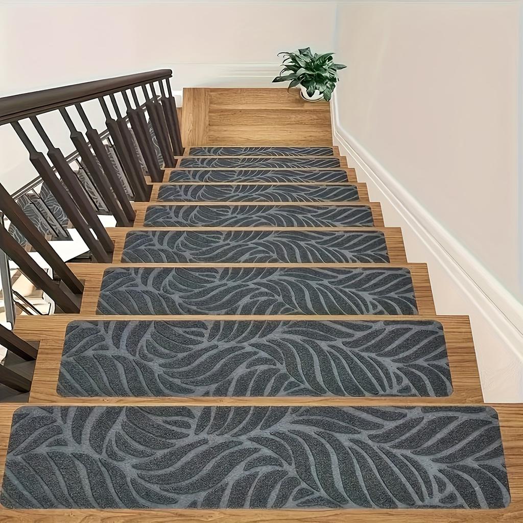 Anti-slip Silent Stair Mats for Indoor Wooden Steps Silent Mats with Self-adhesive Tape and Washable Carpet To Prevent Stair Covering Mats From Moving