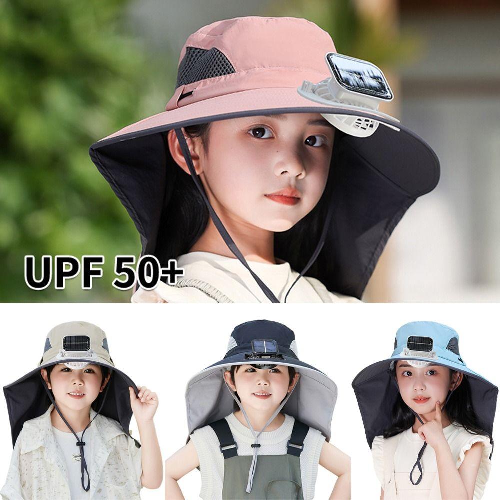 USB Charging Children's Solar Fan Hat Waterproof Sunshade Fan Cap Portable Summer Cooling Hat  Boys