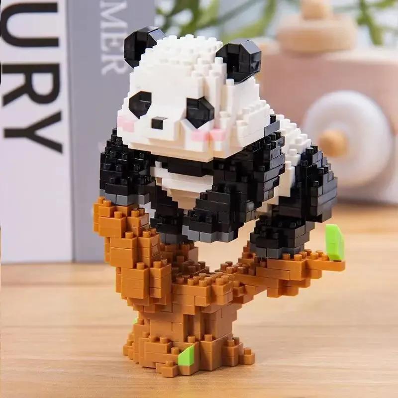 Non-Toxic Creative Mini Cute Panda Micro Building Blocks 3D Diamond Model Animals Bricks Diy City Construction Toys For Children Kids Gift