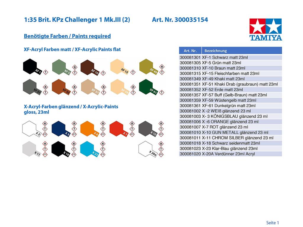 Tamiya Военная миниатюра британской армии основной боевой танк Desert Challenger пластиковая модель 35154 1/35 № 154