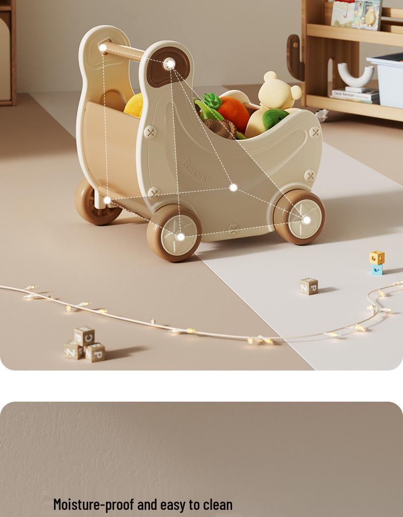 Детская тележка для игрушек на тему бананов: Органайзер для хранения пазлов и ролевых игр для раннего развития