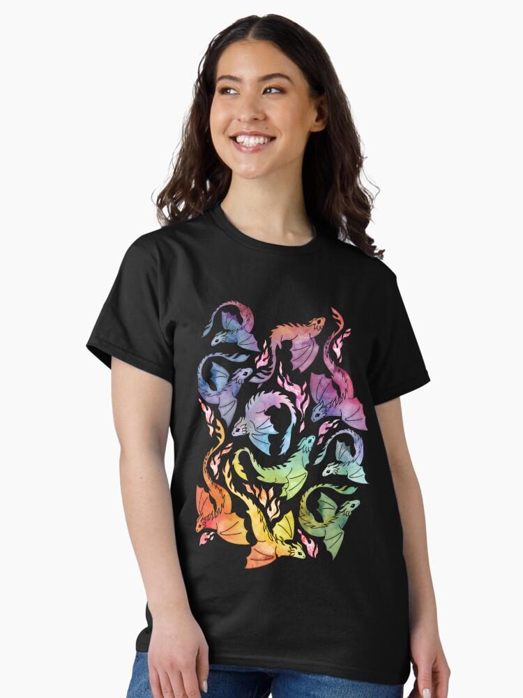 Red Dragon fire dark rainbow Classic T-Shirt