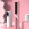 Foldable Hair Straightener Comb 3 Temperatures LED Display Fast Heating USB Rechargeable  Ionic Hot Brush Electric Hair Styling Detangling Comb