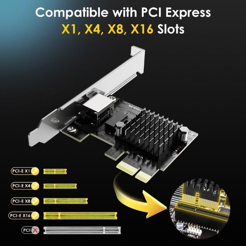 Fast Speed 2.5 Gigabit Ethernet PCIE Networking Card, RJ45 LAN Adapter for Desktop, Windows10/11