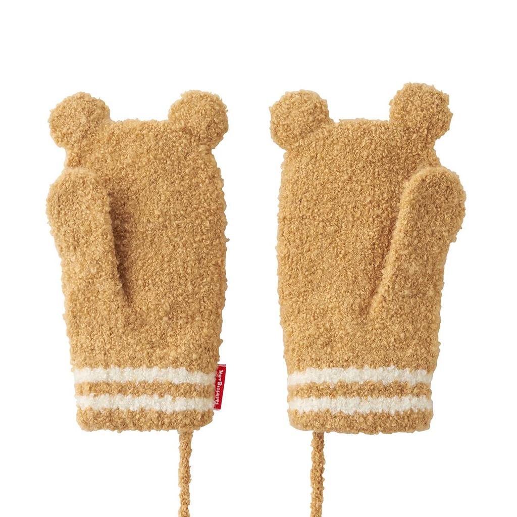 MIKI HOUSE HOT BISCUITS Knitted Mittens, Marshmallow Material, Kids/Baby, Boys/Girls, Beige, 73-7601-385, Medium