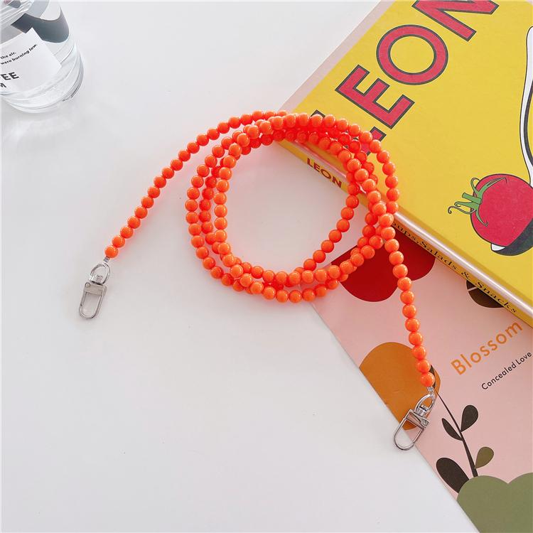 High Quality Fashion Custom Acrylic Beads Plastic Pearl Phone Case Strap, Girl Handmade Beaded Mobile Phone Lanyard Straps Chain