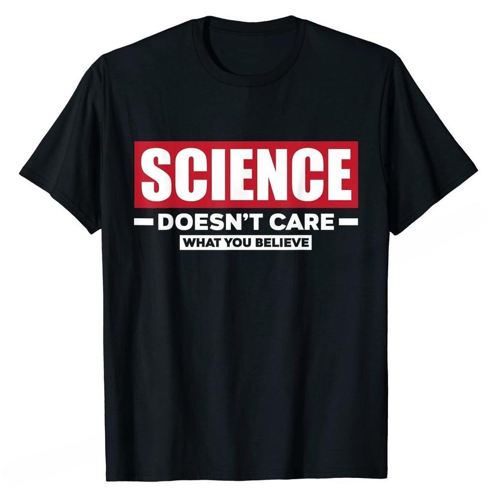 2026 New Science Doesnt Care What You Believe Funny Science Print Tshirt Men Short Sleeved Tops Tshirts Mens Tee