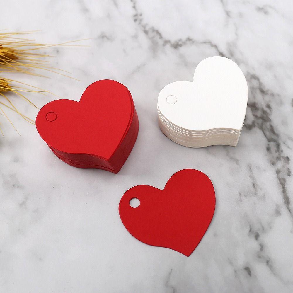 100 шт. подвесных бумажных бирок в форме сердца из крафт-бумаги, бирки в форме сердца, украшение для вечеринки ко Дню святого Валентина