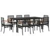 VidaXL Ensemble à Manger de Jardin avec Coussins 9 pcs, Table et Chaise de Terrasse, Meubles de Patio, Mobilier d'Extérieur, 3213609