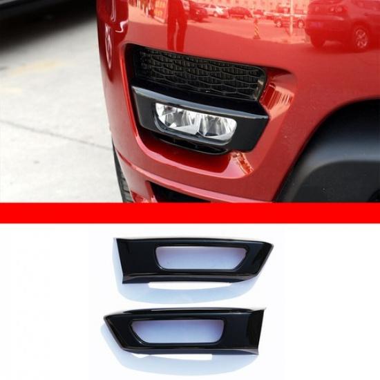 Black Front Fog Light Cover Lamp Frame Trim For LR Range Rover Sport 14-17