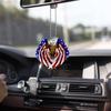 Vintage Acrylic Rose Butterfly Car Rearview Mirror Ornament With American Flag Design