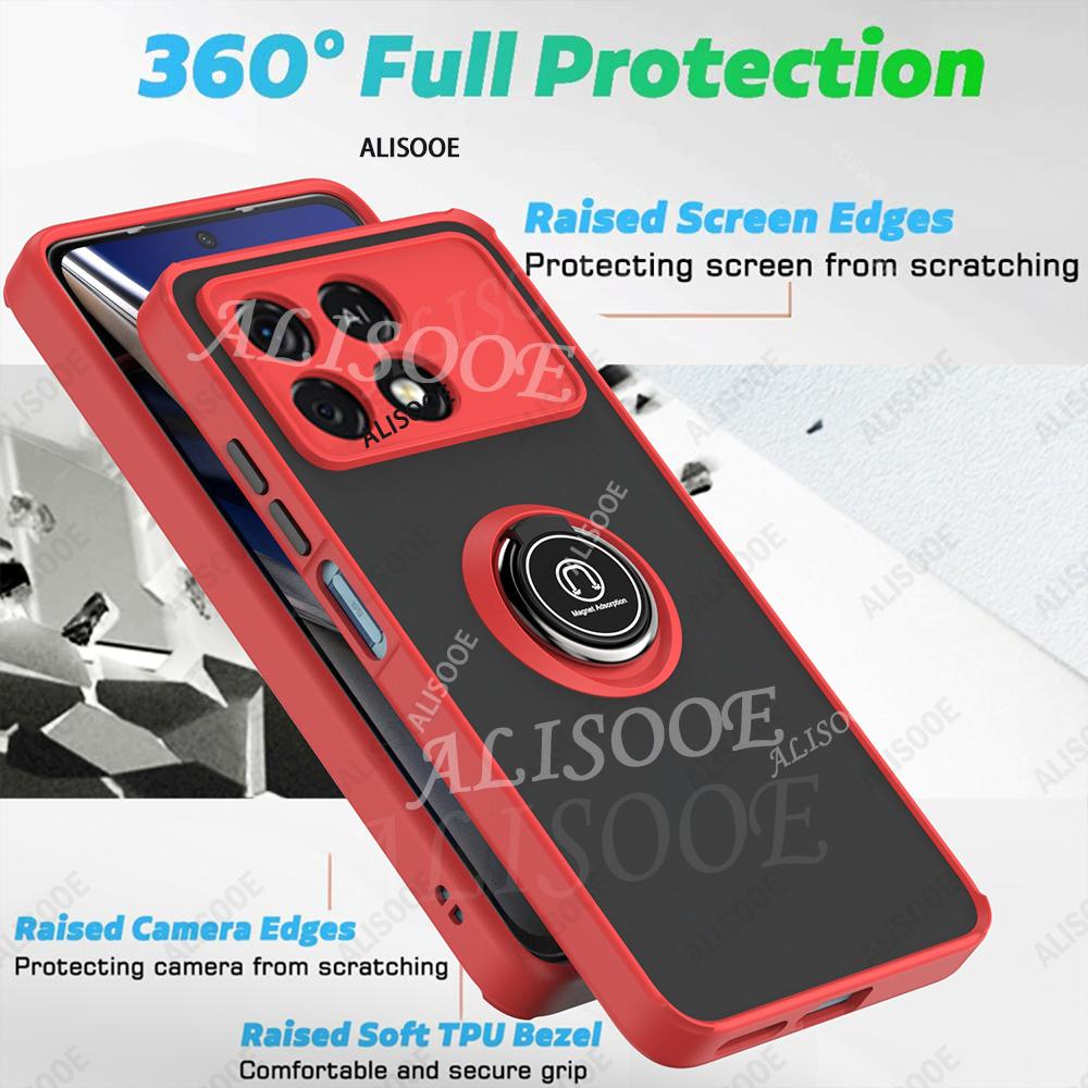 Чехол Kickstand для POCO X7 Pro F7 F6 F5 X6 Pro Чехол Бронированный с Держателем-Кольцом Защитная Крышка для Xiaomi Redmi K70 Ударопрочный Чехол