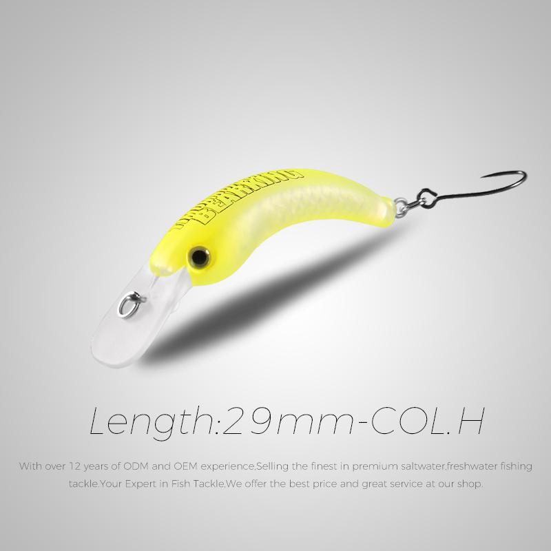 BEARKING 29 мм 42 мм рыболовная приманка для форели, мини воблер, рыболовные снасти, пресноводный гольян, рукоятка, искусственная жесткая приманка