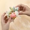 Корсаж на запястье для подружек невесты, сестер, свадебная вечеринка, цветок ручной работы, искусственный шелк, роза, браслет, цветы, свадебные танцы, вечеринка, декор