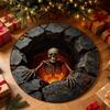 3D Скелет Лавовая Яма Круглый Ковер Жуткая 3D Дыра Ковер для Помещения Готический Домашний Декор Гостиная Спальня Прихожая Напольный Коврик 2D плоский