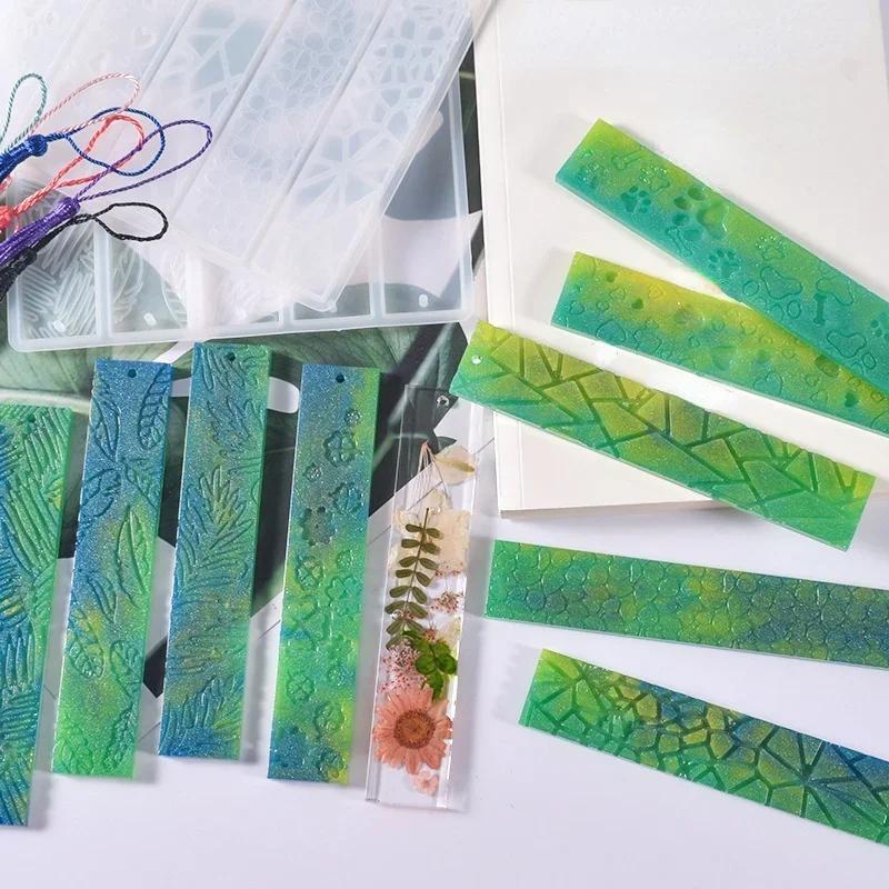 Новая креативная DIY форма из эпоксидной смолы с кристаллами, листья, кошачья лапка, любовь, цветок, прямоугольная закладка на всю страницу, силиконовая форма, домашние формы