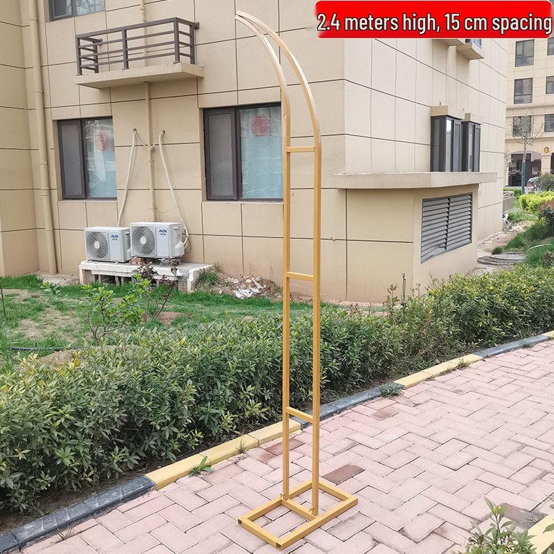 Wrought Iron Arch Flower Stand for Outdoor Weddings and Moon Gate Pathway Markers