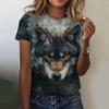3D Printed  Animal T Shirt For Women Wolf Pattern Tees Summer New Harajuku T-Shirts Y2k Tops Loose Short Sleeves Girl Clothes