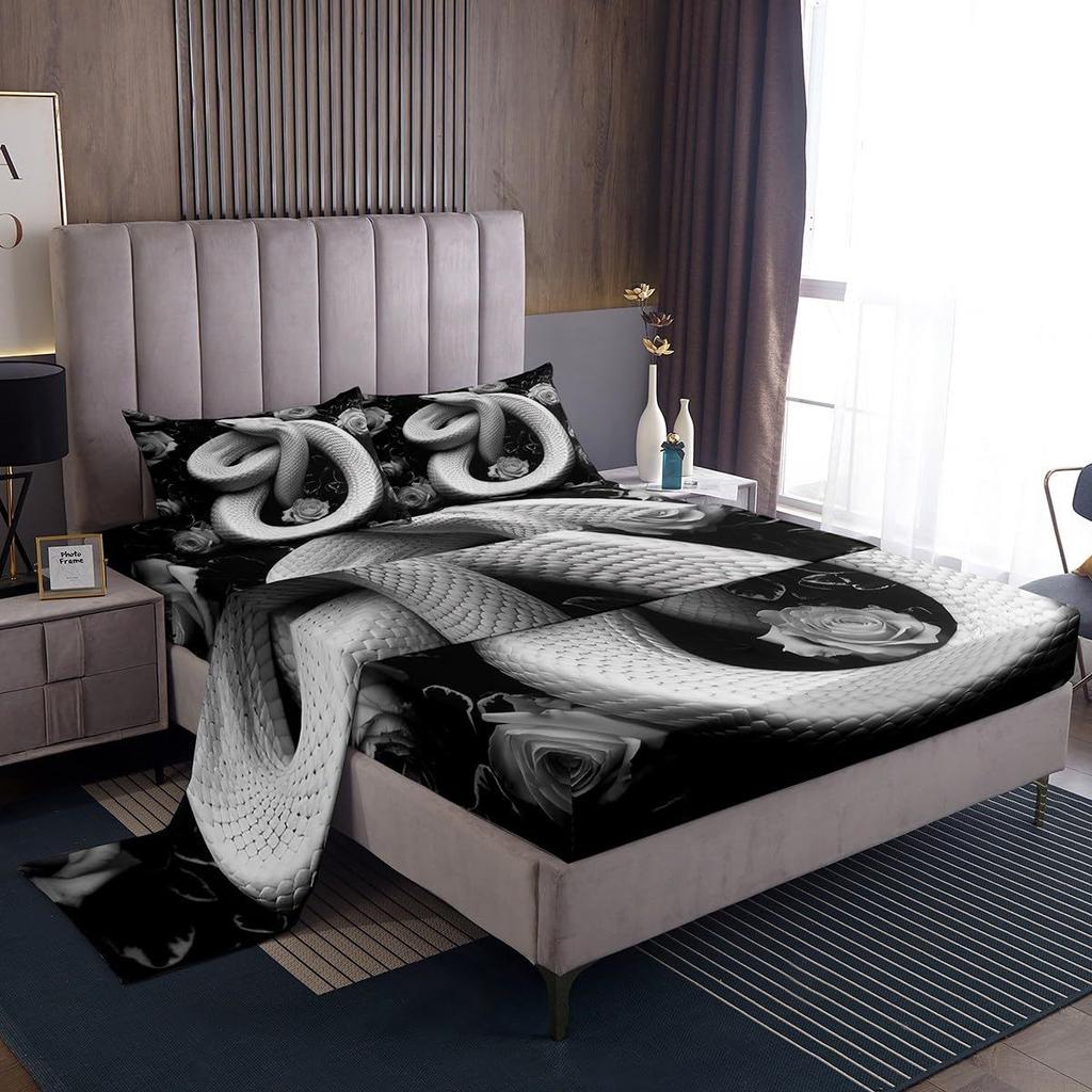 Halloween Ghost Bat Cartoon Pattern Sheet Four-Piece Bedroom Room Dormitory Bedding Decoration