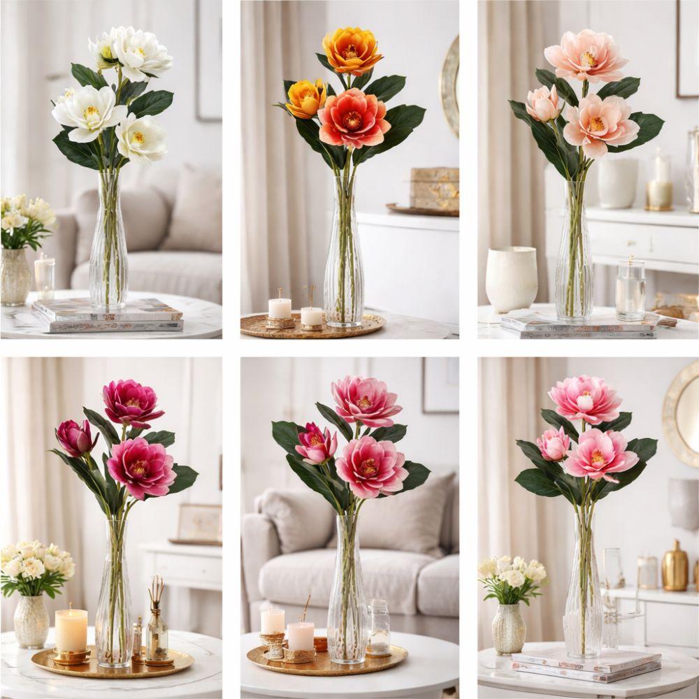 Real Touch Artificial Magnolia Flower Large Faux Magnolia Branch Home Decoration