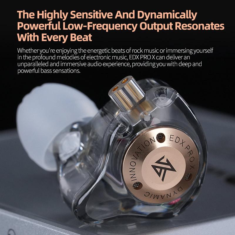 KZ EDX PRO X Wired Earphones Dynamic Drive HiFi Stereo Bass Sound Earbud Music Noise Cancelling Gaming Headset Detachable Cable