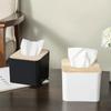 Living Room Desktop Japanese PP And Wood Tissue Box Simple Drawing Paper Box Creative Household Multi-Functional Storage Box