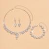4 шт. женский модный цирконовый набор страз женские серьги ожерелье браслет цирконовый набор свадебное платье банкетная вечеринка аксессуары