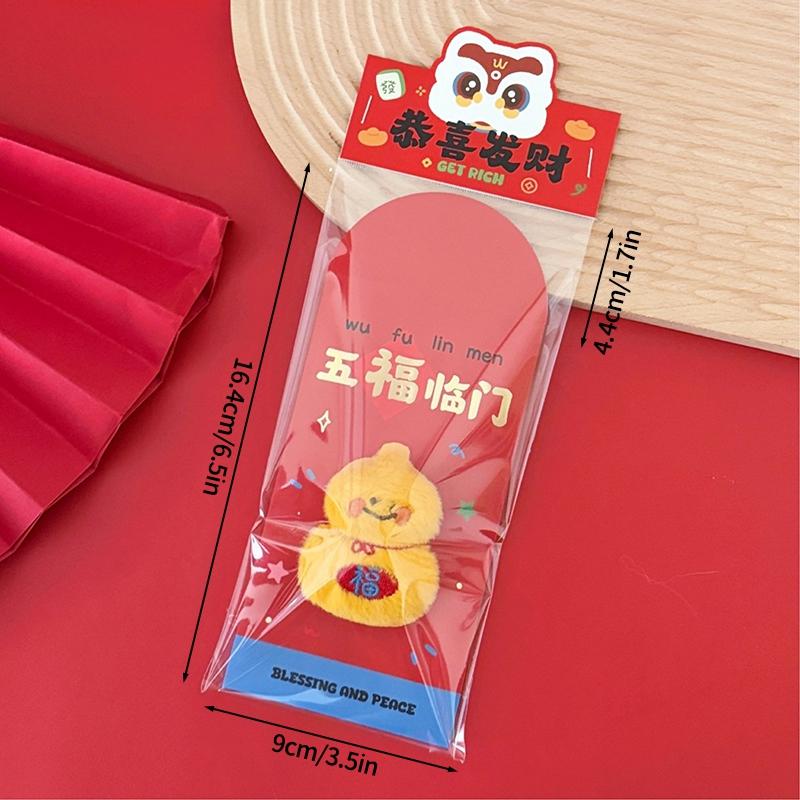 Chinse New Year Lucky Money Bag  Creative 3D Horse Red Envelopesspring Festival Blessing Hongbao Red Pocket Party Favors