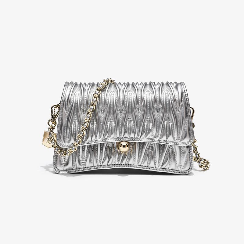 Высококлассная сумка Sense Light Luxury French Niche Fold White Bag Женская сумка-мессенджер для работы, сумка через плечо, сумка-цепочка, сумка подмышку