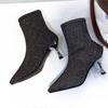 Fashion Four Seasons Booties Women Spring and Autumn New Fashion Pointed Toe High Heel Stiletto Heel Versatile Sleeve Single Boots