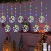 Diwali Usb Curtain String Lights Hanging Diya Ring Ornaments 8 Modes Window Curtain Light Home Mandir for Muslim Holiday Decor