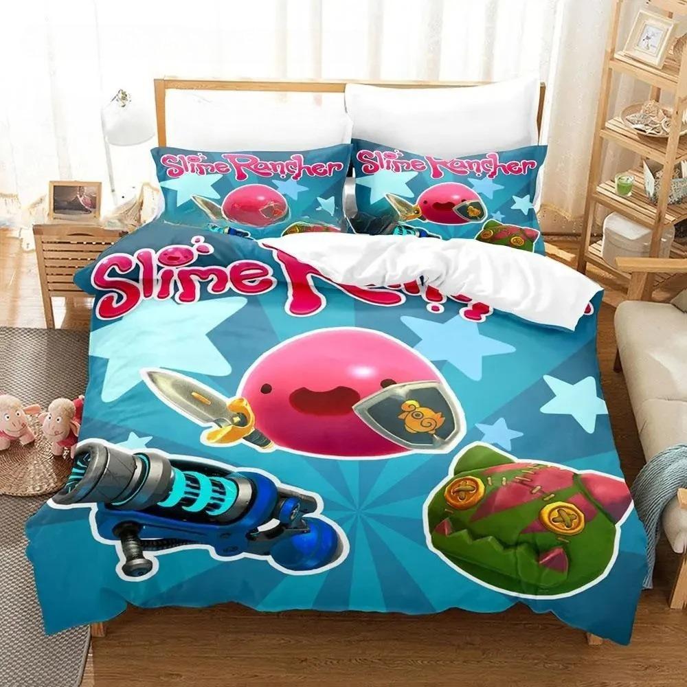 Комплект постельного белья с 3D-печатью в стиле аниме игра Slime Rancher 2 Односпальный Двуспальный Полный Королевский размер Комплект для кровати Взрослый Мальчики Спальня Комплекты пододеяльников