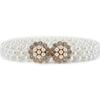 Elegant Adjustable Waist Accessory Elegant Pearls Waist Belt with Rhinestones Accent Stylish Waistband Adornment