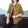 Spring New Commuter Long Sleeve Shirt Women's Casual Skinny Versatile Middle-aged Mom Large Size Polo Collar Top
