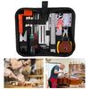 Flushbay Guitar Maintenance Kit Repair Tools Guitar Cleaning Set Ukulele Bass Maintenance Set Hex Wrench Pick Nut File Multi Spanner Bridge Pin