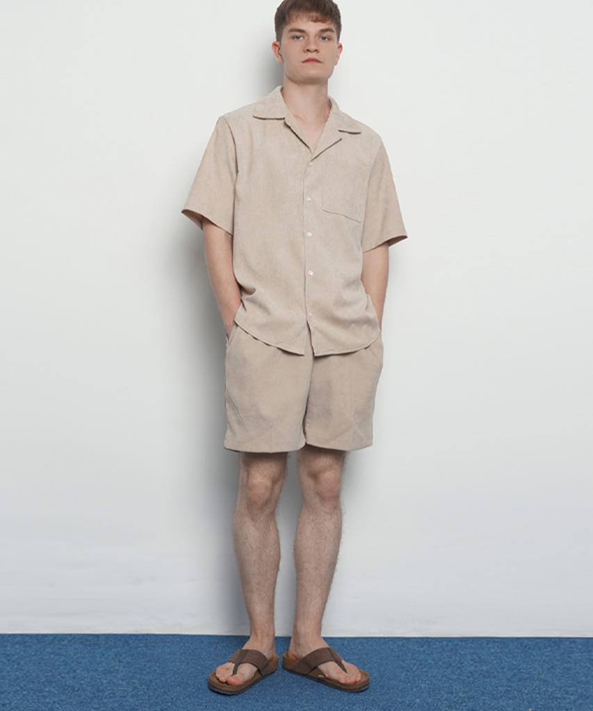 THE-ABON Mw143 Corduroy Setup Pants Black