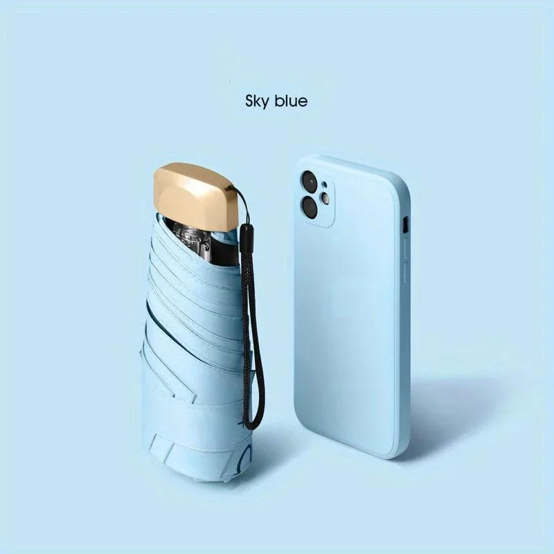 50% Off Mini Sun Umbrella Small Pocket Rain Umbrella Vinyl Folding Umbrella UV Ultraviolet Protection Sun Shade Pocket Parasol