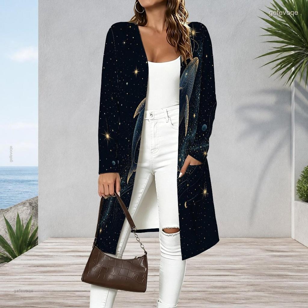 Plus Size Women Long Sleeve Open Front Loose Cardigan Lightweight Comfortable Casual Outerwear