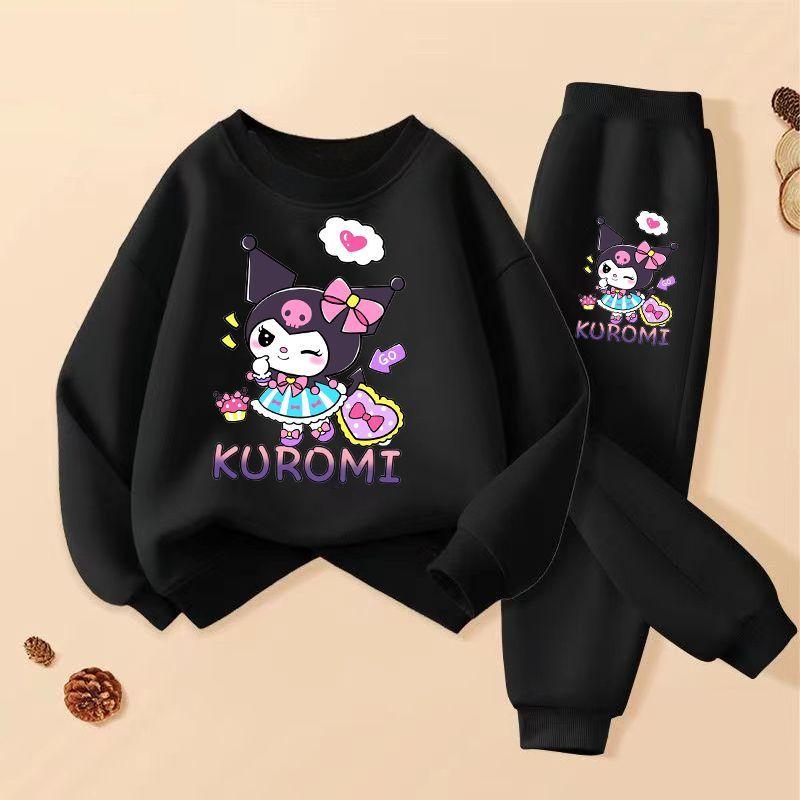 Осенние детские комплекты одежды для девочек, новые комплекты из толстовок и штанов с мультяшным принтом, 2 шт., дышащий детский спортивный костюм