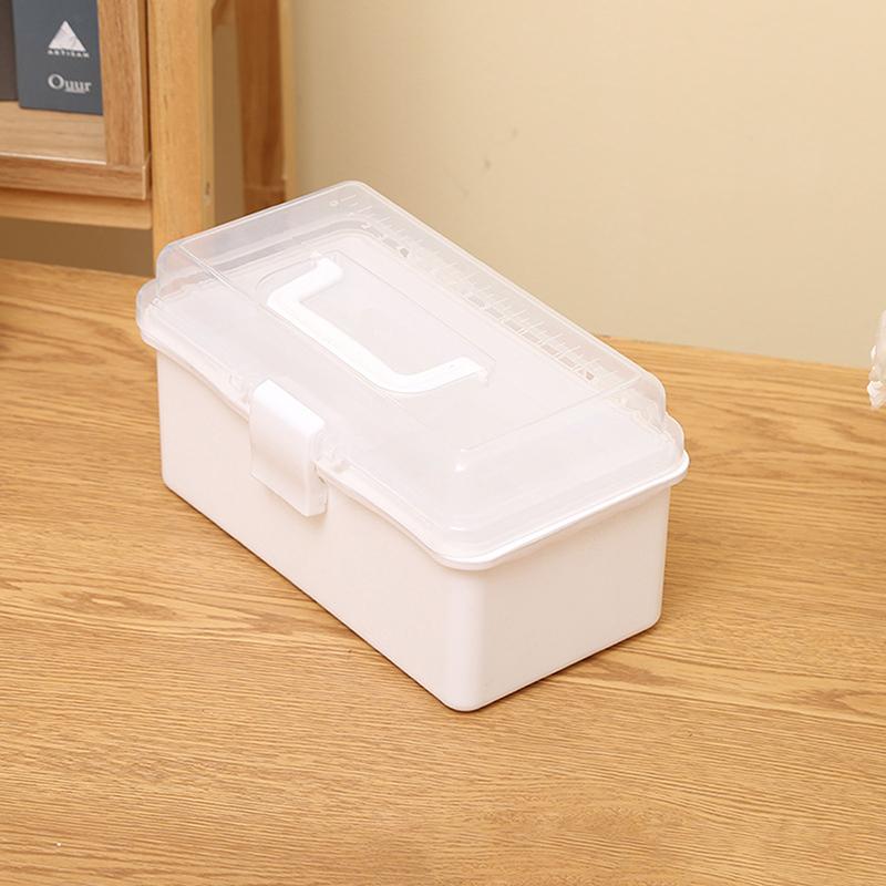 2 Layers Large Capacity Storage Box Foldable Multifunctional Plastic Portable Makeup Hairpin Organizer Nail Art Jewelry Box