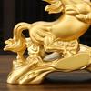Смола Статуэтка Лошади Золотая Фэн-шуй Китайский Зодиак Скульптура Лошади 2026 Год Лошади Коллекционная Фигурка для Столешницы Каминной Полки Дома Офиса Декор