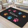Welcome Paw Print Doormat Living Room Rugs Kitchen Floor Mat Home Decor Door Mat Entrance Carpet for Outdoor/indoor