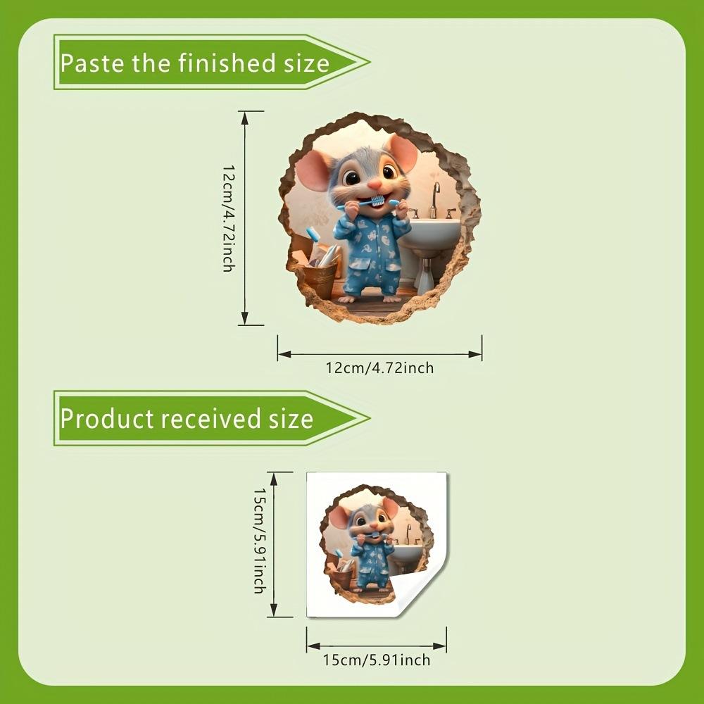 Christmas Cartoon Cute Little Mouse Hole Sticker DIY Living Room Entrance Wall Beautification Decorative Wall Sticker