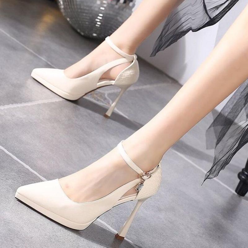 2026 Новые женские ретро босоножки на высоком остром каблуке Шпилька Туфли-лодочки Ремешок-слингбек Встроенный ремешок Летние Новая мода