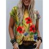 3D Printed Vintage Flower T Shirt For Women Colorful Graphic T-Shirts Summer Harajuku Loose Tees Round Neck Tops Short Sleeves