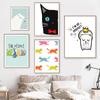 Cartoon Cat Posters And Prints Canvas Painting Wall Art Pictures For Living Room Kid's Bedroom Nursery Cuadros Home Decoration