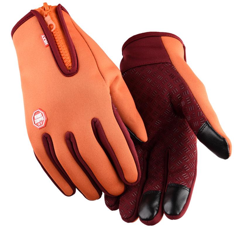 Мужские и женские зимние сенсорные велосипедные перчатки - Теплые, ветрозащитные, водонепроницаемые и на флисовой подкладке для использования на открытом воздухе