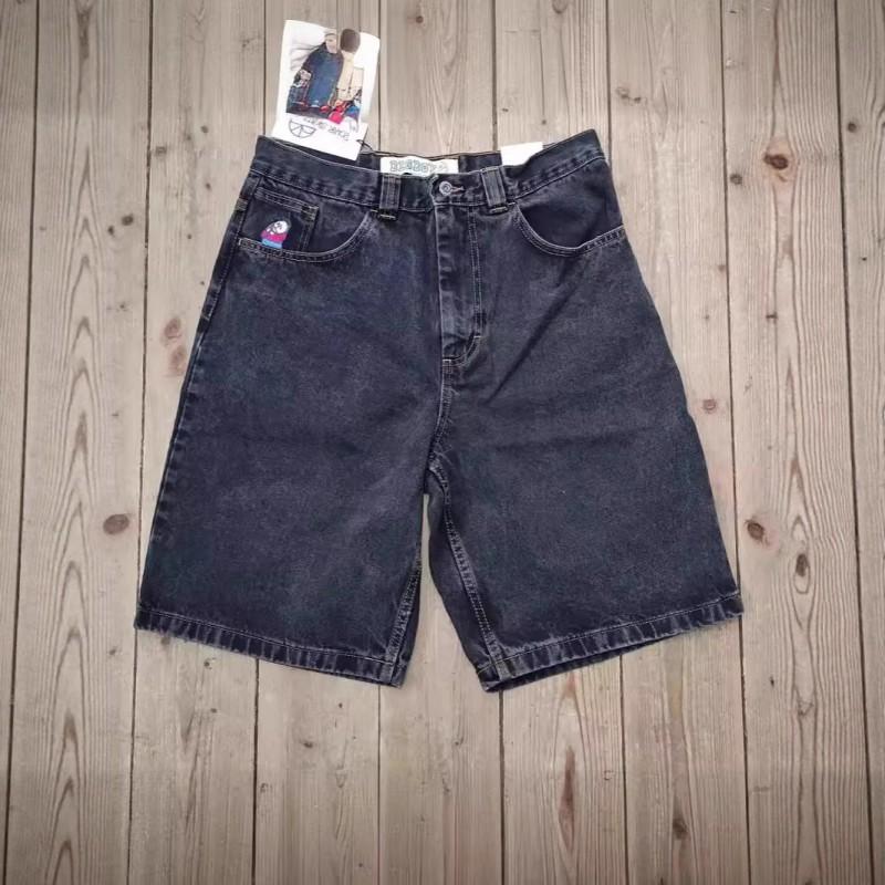 Polar Style Embroidered Denim Shorts Unisex Casual Versatile Jean