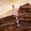 Rhinestone Zircon Navel Ring Butterfly Belly Button Ring Body Piercing Jewelry  Party Decoration