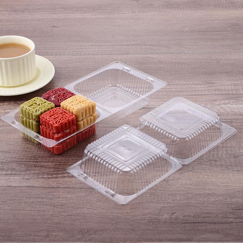 100 шт. коробки для выпечки, тортов, пищевой пластик, экологически чистые одноразовые упаковочные коробки для еды на вынос, суши, прозрачные, 13,3x12,3 см